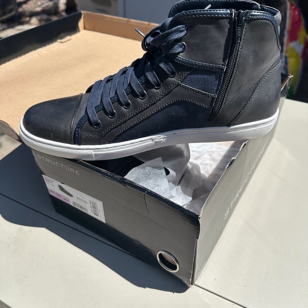 Structure Men's Dark Blue High-Top Sneakers